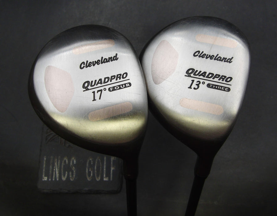 Set of 2 Cleveland Quadpro 13° 3 & 17° 4 Woods Regular Graphite Shafts