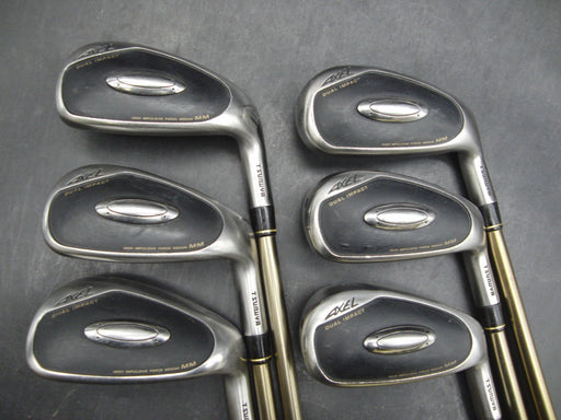 Set of 6 x Tsuruya AXEL DUAL IMPACT MM Irons 6-PW+AW Regular Graphite Shafts*