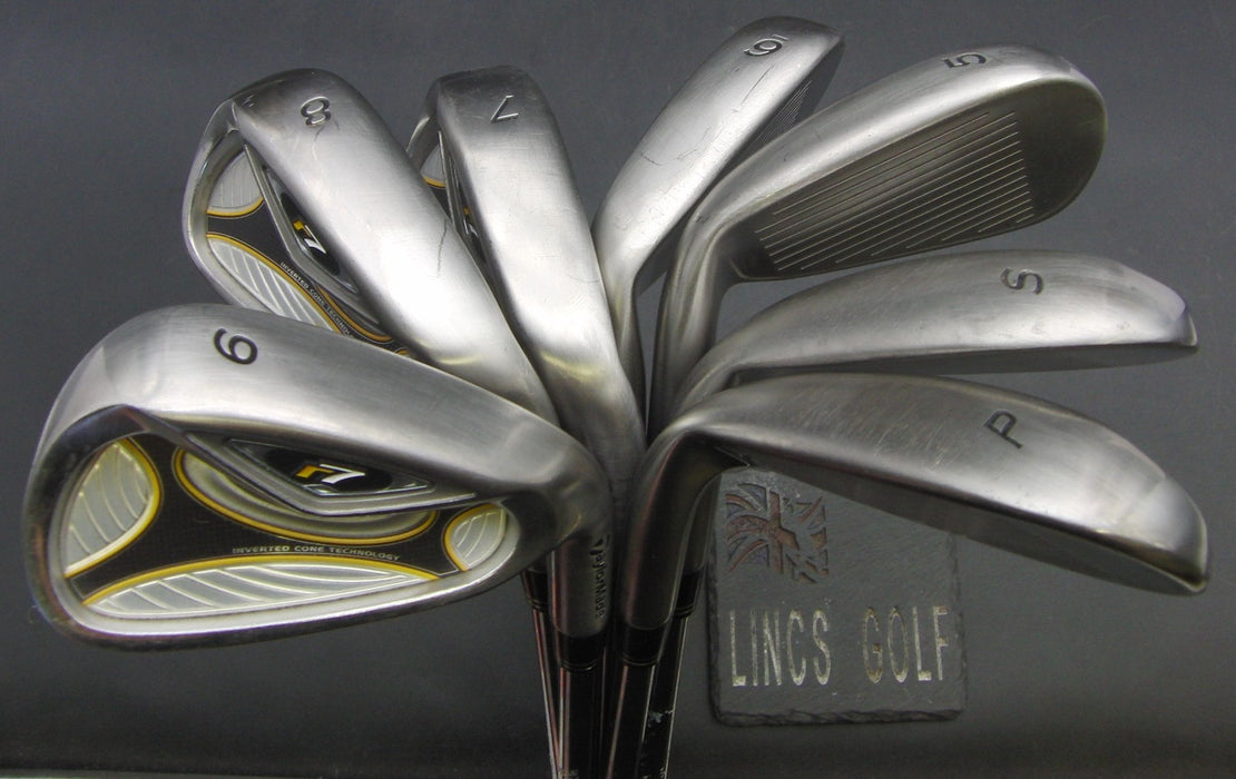 Set of 7x TaylorMade R7 5-SW Irons Stiff Steel Shafts TaylorMade Grips