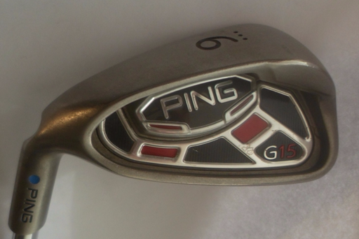 Left Handed Ping G15 Blue Dot 9 IRON   Ping AWT Regular Steel Shaft, Lamkin Grip