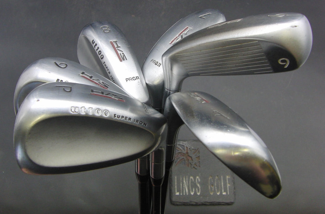 Set of 6x PRGR U+ 100 H/S Hybrid Irons 6-PW+AW Regular Graphite Shafts
