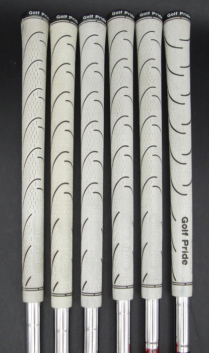 Set of 6x Cobra Baffler Red Irons 7-SW+GW Stiff Steel Shafts Golf Pride Grips