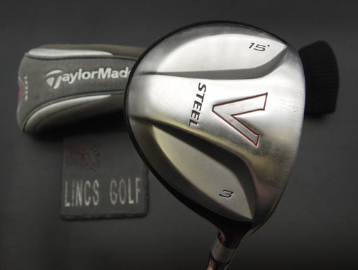 TaylorMade V Steel 15° 3 Wood Senior Steel Shaft TaylorMade Grip + Head Cover