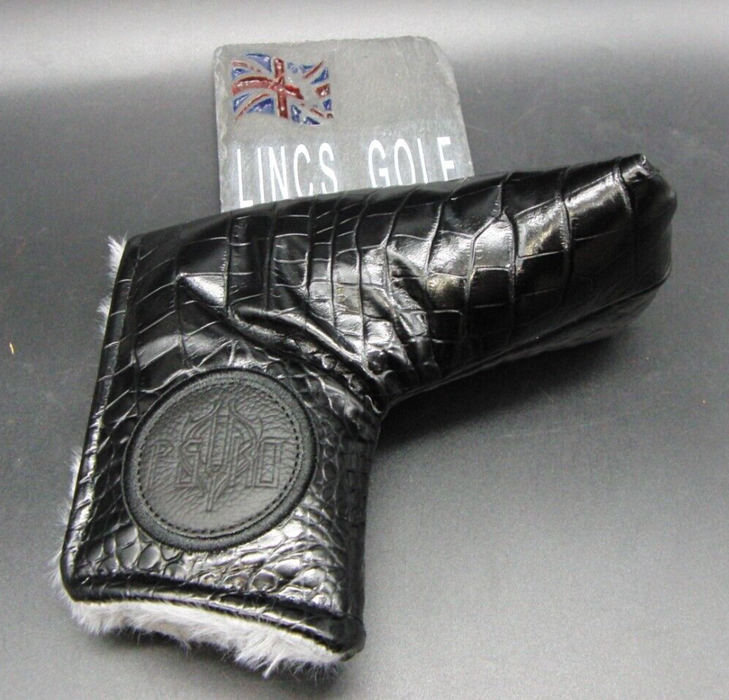 Luxury PSYKO GOLF Croc-Effect Genuine Leather Putter Embossed Logo Head Cover