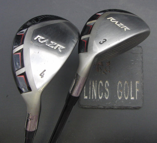 Set of 2 Callaway Razr X 3 + 4 Hybrids Uniflex Graphite Shafts Callaway Grips*