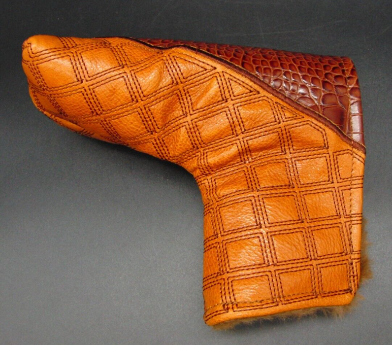 Luxury PSYKO GOLF Croc-Effect Quilted Genuine Leather Putter Embossed Head Cover