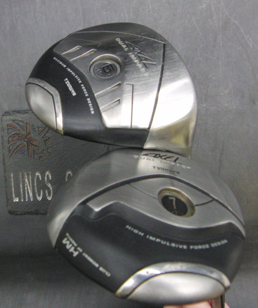 Set of 2 Tsuruya Axel Dual Impact 19° 5 & 21° 7 Woods Regular Graphite Shafts