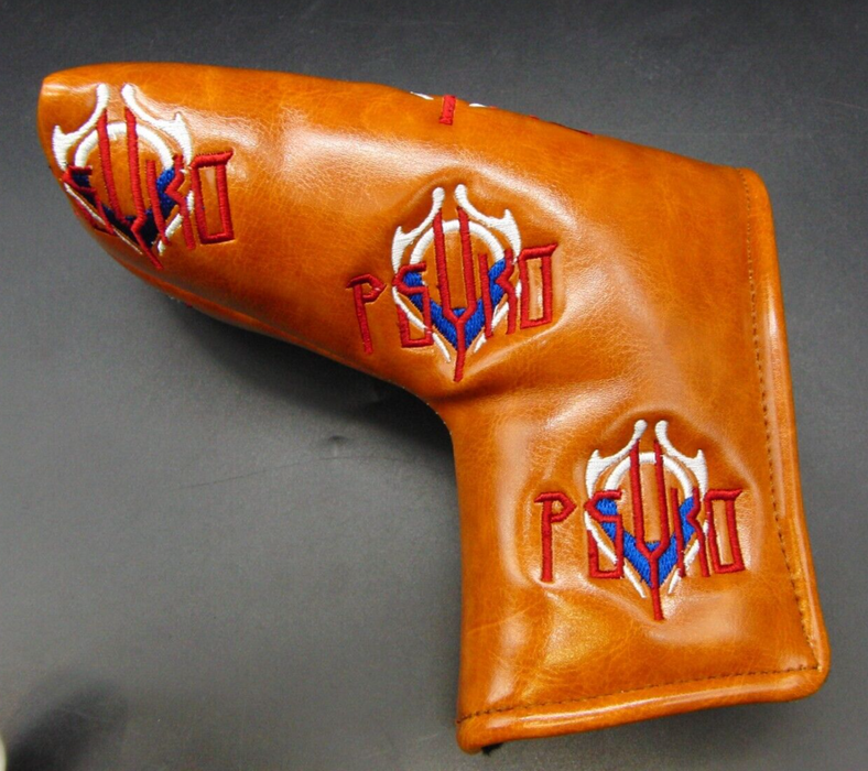 Luxury PSYKO GOLF Embroidered Logo Genuine Leather Putter Head Cover