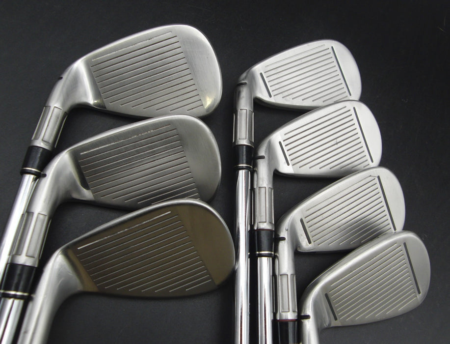 Set of 7x TaylorMade M4 Irons 5-PW+AW Stiff Steel Shafts Black Grips*