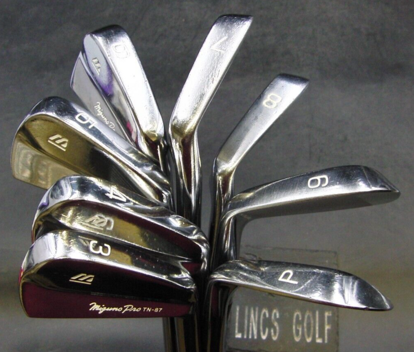 Set of 8 x Mizuno Pro TN-87 Irons 3-PW Stiff Steel Shafts Golf Pride Grips