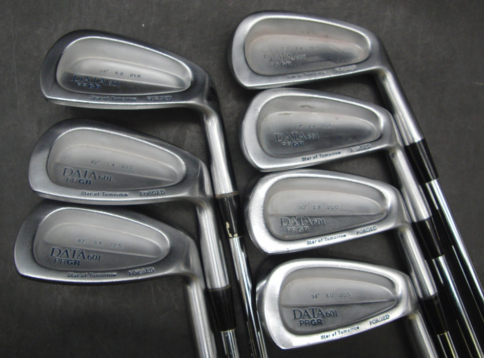 Set of 7 x PRGR DATA 601 Irons 4-PW Stiff Steel Shafts Golf Pride Grips*