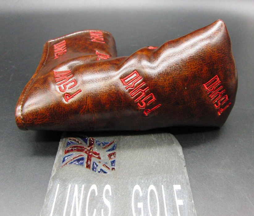 Luxury PSYKO GOLF Embroidered Vintage Look Genuine Leather Putter Head Cover