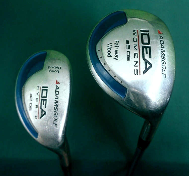 Ladies Set of 2 x Adams Idea Wood & Hybrid Ladies Graphite Shafts Winn Grips