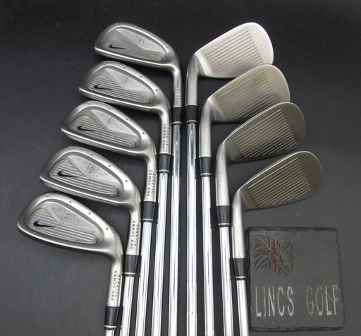 Set of 9x Nike Pro Combo Ti Face 4-SW + AW Irons Stiff Steel Shafts Nike Grips