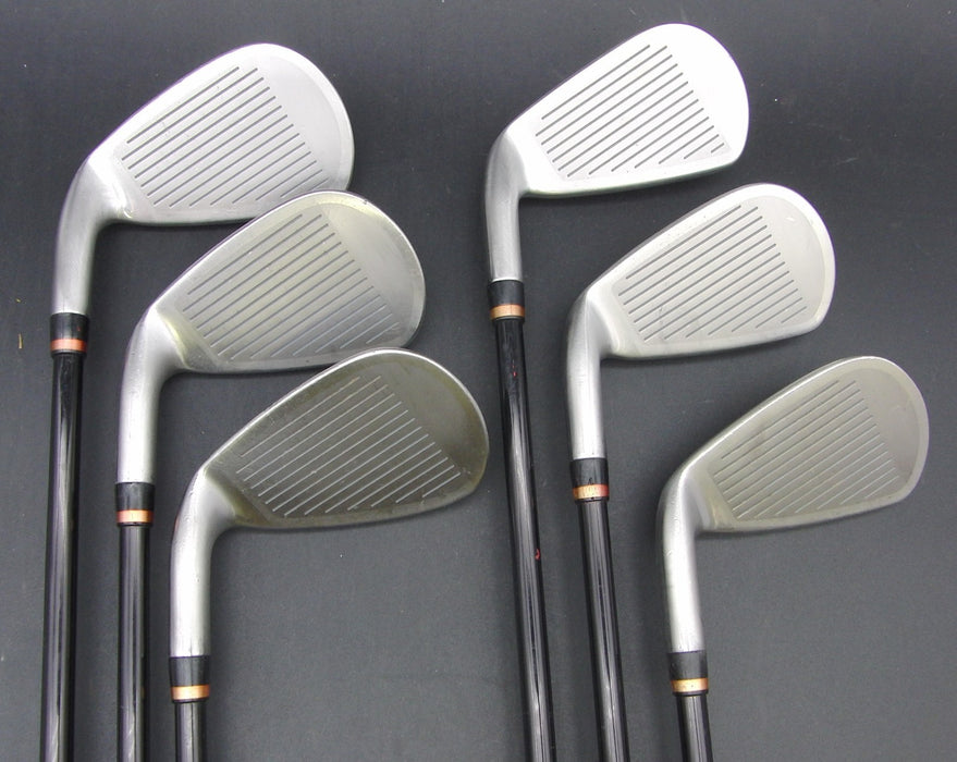 Set of 6x Mizuno JPX A25 5-PW Irons Regular Graphite Shafts Black Grips