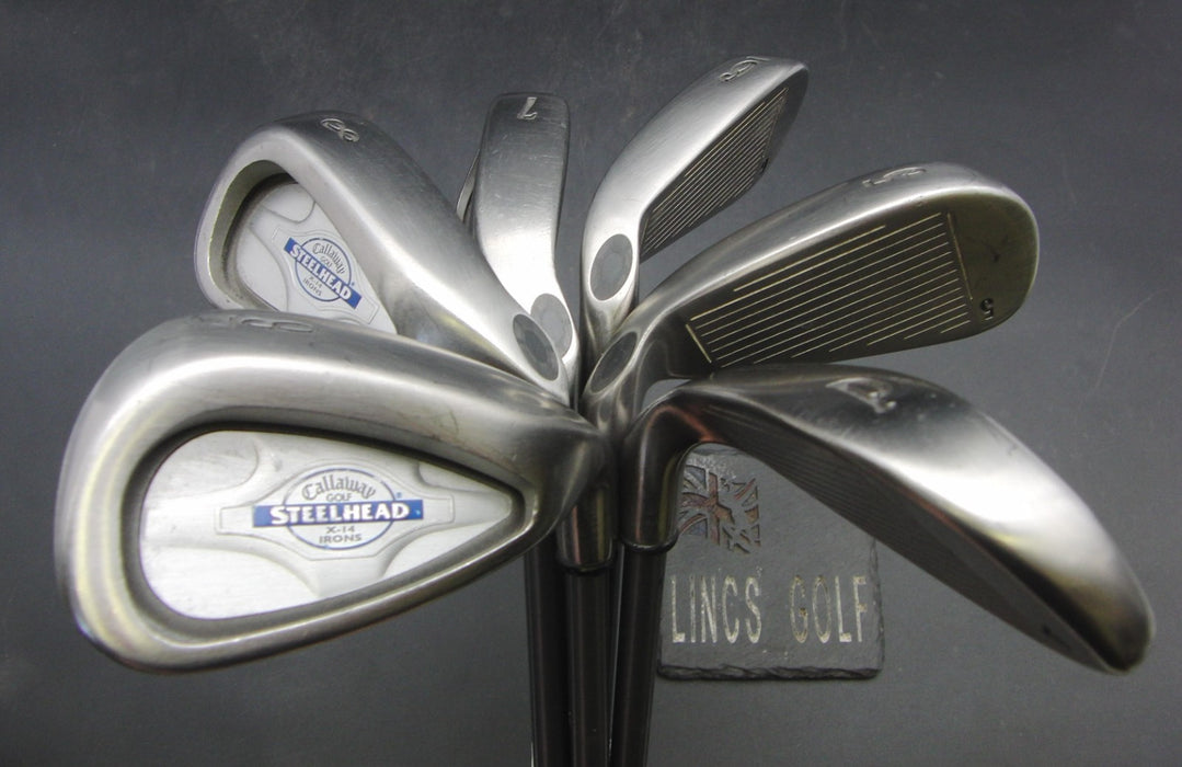 Set of 6x Callaway Steelhead X-14 5-PW Irons Regular Graphite Shafts