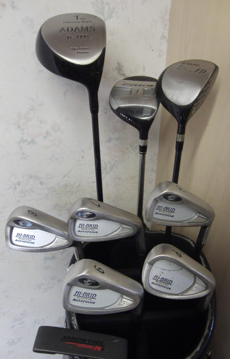 Set Of Hi-Brid AutoFocus 6-PW Irons+3 Wood + 7 Wood + Adams Driver + Putter