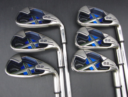 Set of 6x Callaway X22 5-PW Irons Stiff Steel Shafts Callaway Grips
