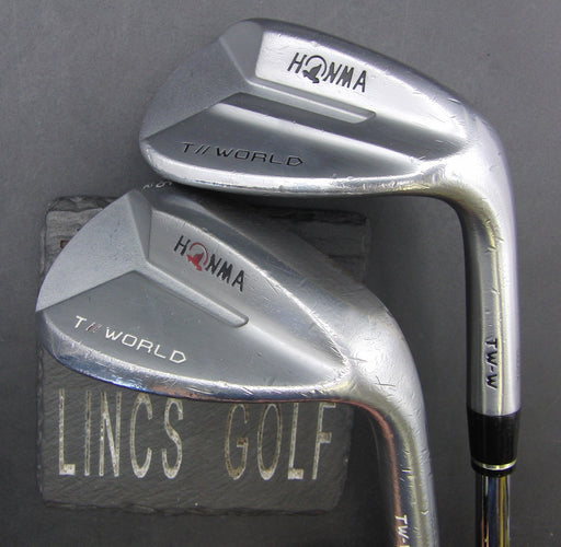 Set of 2 Honma T II World 52° Gap Wedge + 56° Sand Wedge Stiff Steel Shafts