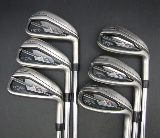 Set of 6x Callaway XR Pro 5-PW Irons Stiff Steel Shafts Golf Pride Grips*