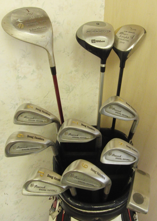 Set of Doug Sanders 4-PW Irons +11 Driver + 4 + 5 Wood + Putter