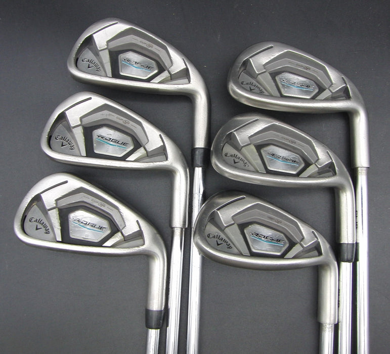 Set of 6x Callaway Rogue CF18 5-PW Irons Regular Steel Stiff Steel Shafts*