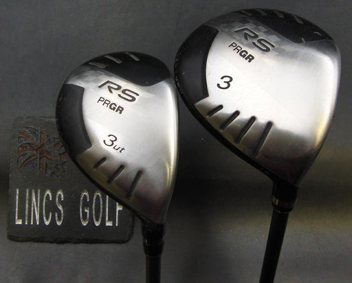 Set of 2 PRGR RS 3 Hybrid & 3 Wood Regular Graphite Shafts Elite & Black Grips