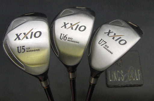 Set of 3 XXIO Twin AX-Sole 17° 5 + 20° 6 + 23° 7 Hybrids Stiff Graphite Shafts