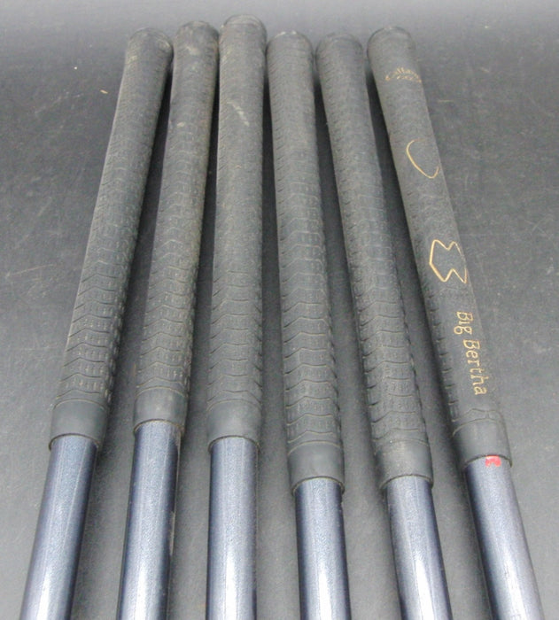 Set of 6x Callaway HawkEye Irons 6-PW+AW Regular Graphite Shafts BigBertha Grips