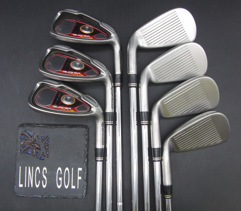 Set of 7x TaylorMade Burner Plus 4-PW Irons Stiff Steel Shafts TaylorMade Grips