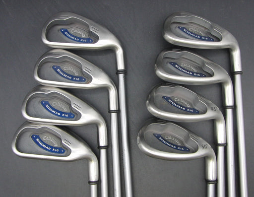 Set of 8x Callaway Steelhead X-16 4-PW + AW Irons Regular Graphite Shafts*