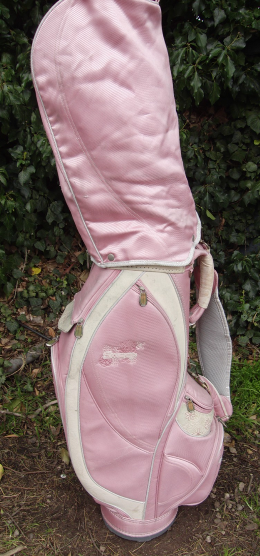 5 Division Pink PRGR Golf Cart Carry Trolley Golf Clubs Bag*