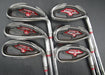 Set of 6x Cobra Baffler Red Irons 7-SW+GW Stiff Steel Shafts Golf Pride Grips