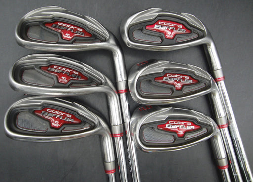 Set of 6x Cobra Baffler Red Irons 7-SW+GW Stiff Steel Shafts Golf Pride Grips