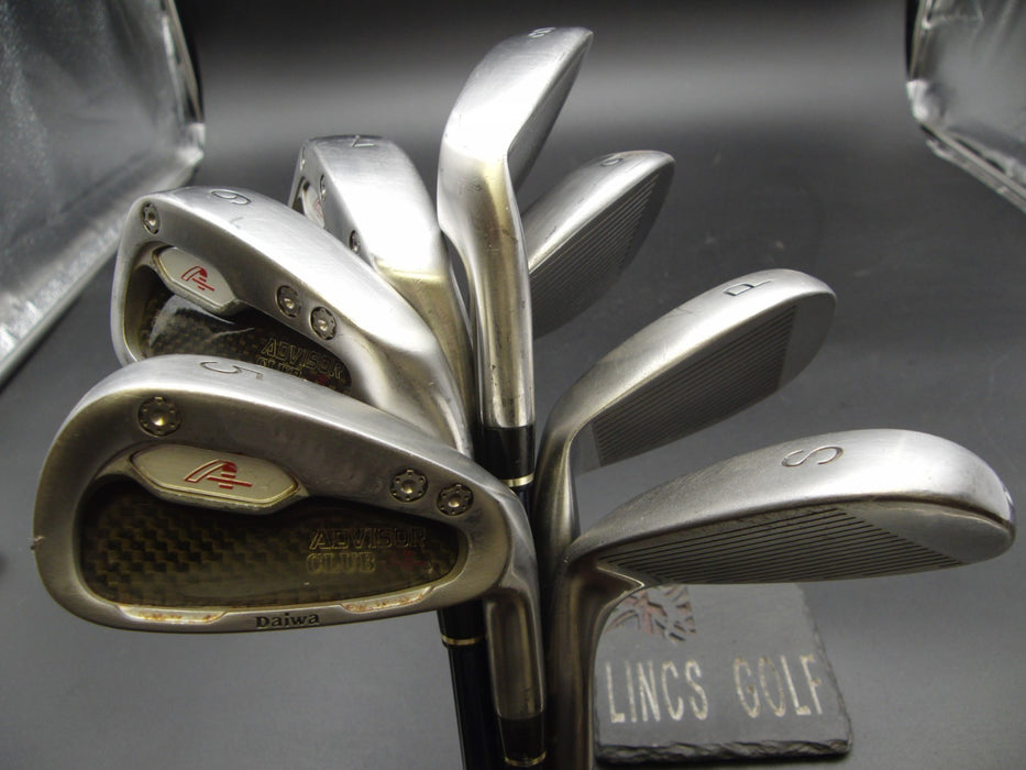 Set of 7x Daiwa Advisor Irons 5-SW Regular Graphite Shafts Advisor Grips*