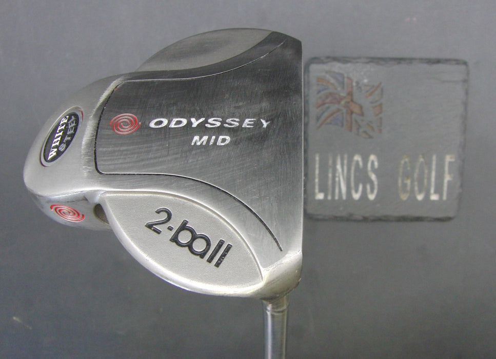 Odyssey Mid White Steel 2-Ball Putter Steel Shaft 86cm Length Psyko Grip