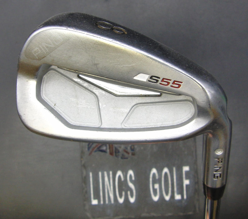 Ping S55 White Dot 8 Iron Extra Stiff Steel Shaft Golf Pride Grip