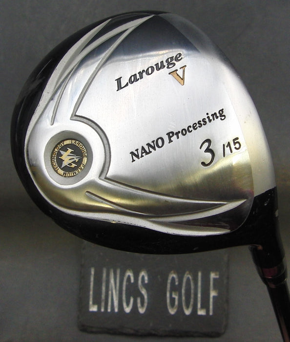 Japanese Larouge V Nano 15° 3 Wood Stiff Graphite Shaft Power Bilt Grip