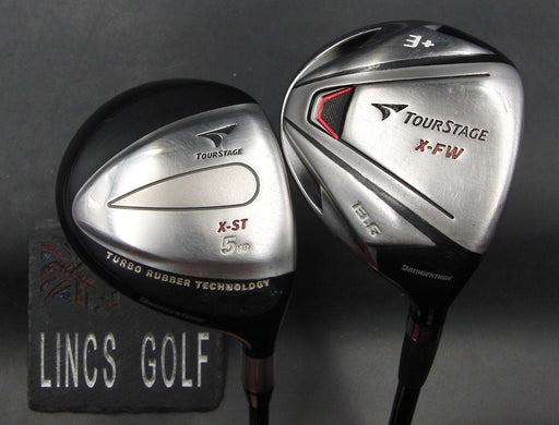 Set of 2 Bridgestone Tourstage 13.5° 3 & 18° 5 Woods Stiff Graphite Shafts*