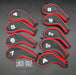 Set of 9x Unbranded Irons Head Covers