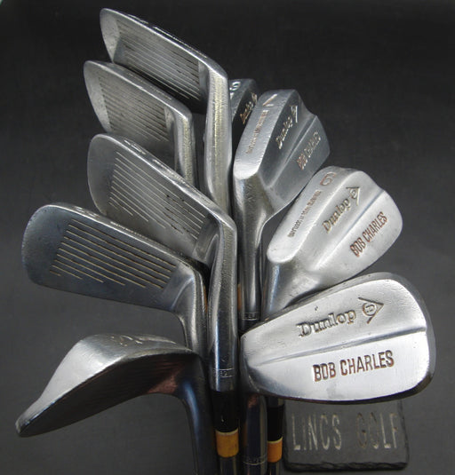 Set of 9x Left-Handed Dunlop Bob Charles 3-SW Irons Regular Steel Shafts
