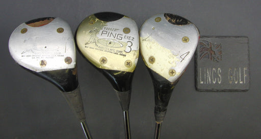 Set of 3 Ping Eye 2 3-Wood + 4-Wood + Driver Regular Steel Shafts Ping Grips