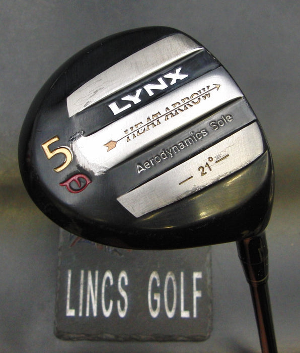 Vintage  Lynx Heat Arrow 21° 5 Wood Stiff Graphite Shaft Lynx Grip & Head Cover
