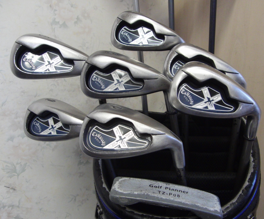 Set Of Callaway X-18 4-PW Irons + Callaway Driver + 3 + 4 Callaway Wood + Putter