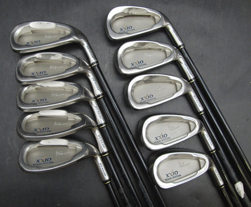 Set of 10x XXIO Tour Special Irons 3-SW+AW Stiff Graphite Shafts Dunlop Grips*