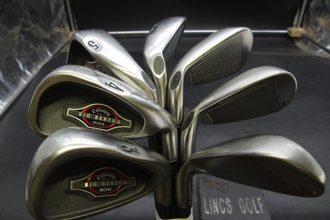 Set of 7x Callaway Big Bertha 2002 Irons 3-9 Regular Graphite Shafts with Grips*