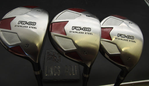 Set of 3 FW-08 Stainless Steel 3+5&7 Woods Regular Graphite Shafts David Grips