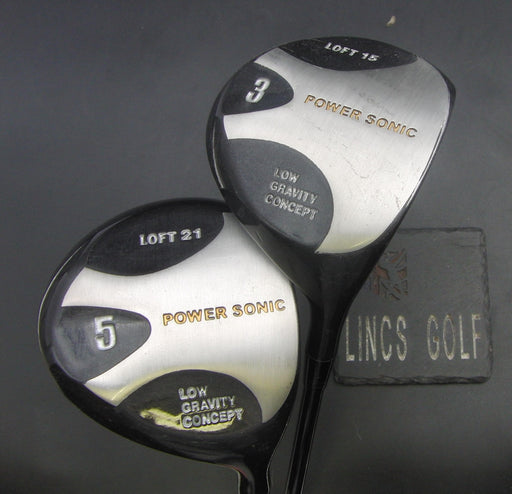 Set of 2 Power Sonic Low Gravity 15° 3+21° 5 Woods Regular Graphite Shafts
