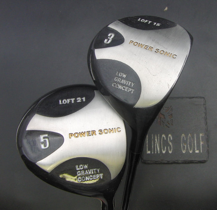 Set of 2 Power Sonic Low Gravity 15° 3+21° 5 Woods Regular Graphite Shafts