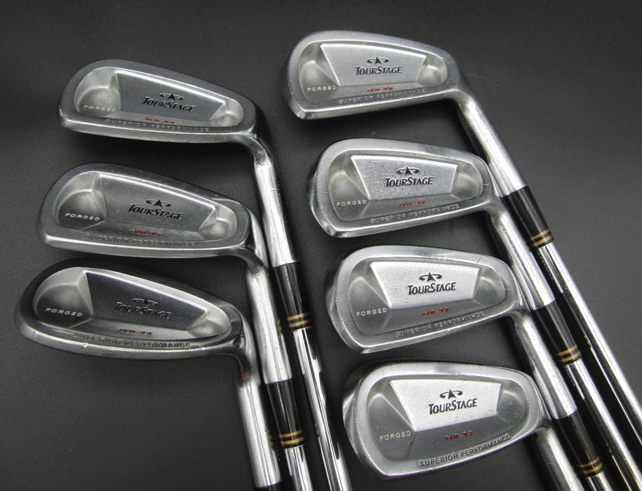 Set of 7 Bridgestone Tourstage NB32 Irons 5-SW Stiff Steel Shafts Black Grip*